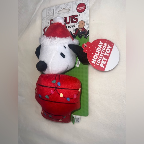 Peanuts Snoopy Holiday Dog Toys 2-Pack Squeaker Plush NWT - Picture 3 of 5
